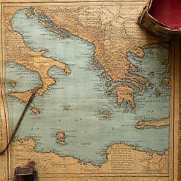 Antica mappa nautica del Mediterraneo